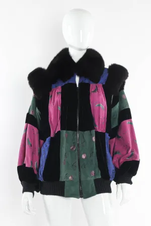 Suede & Velvet Patchwork Bomber