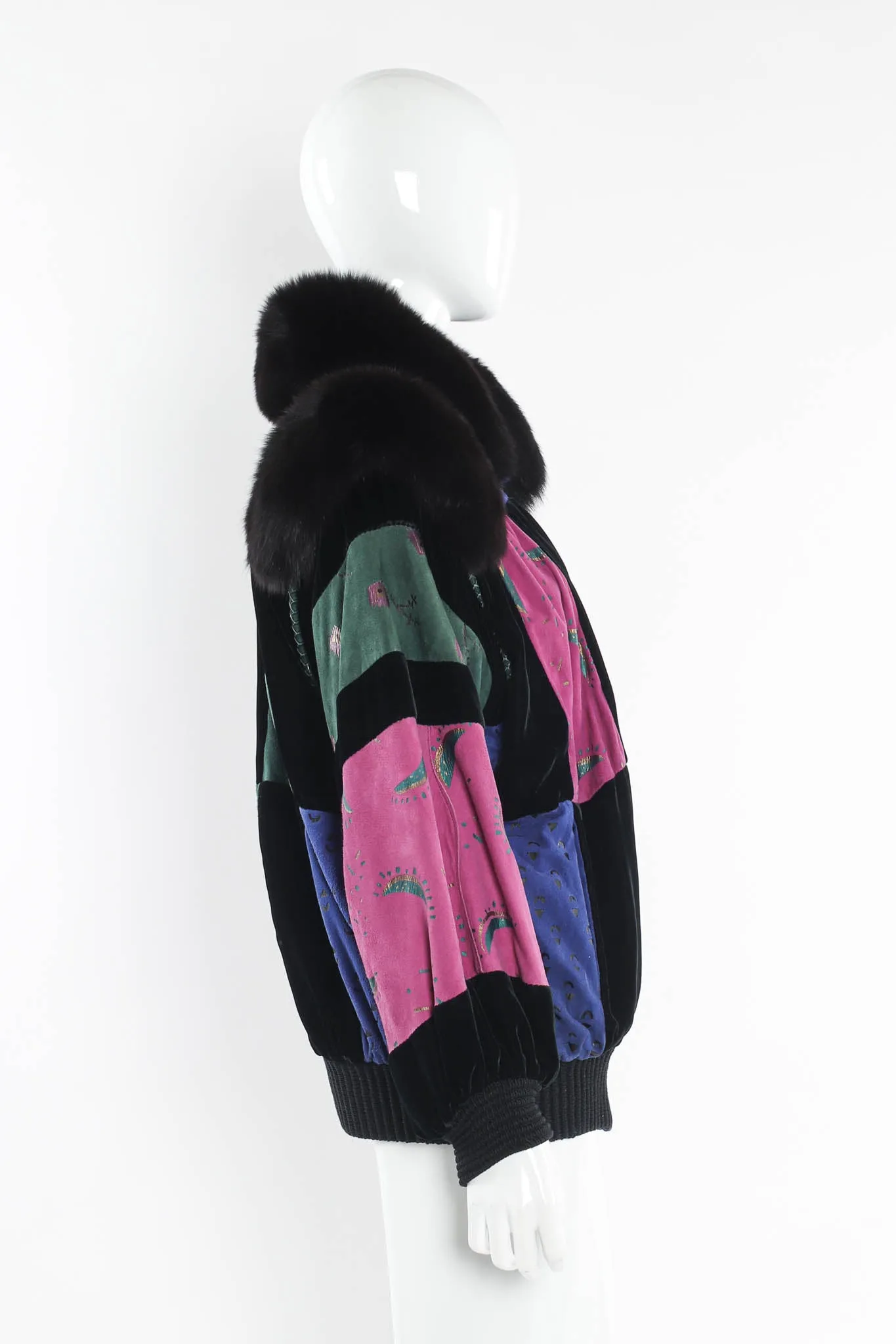 Suede & Velvet Patchwork Bomber