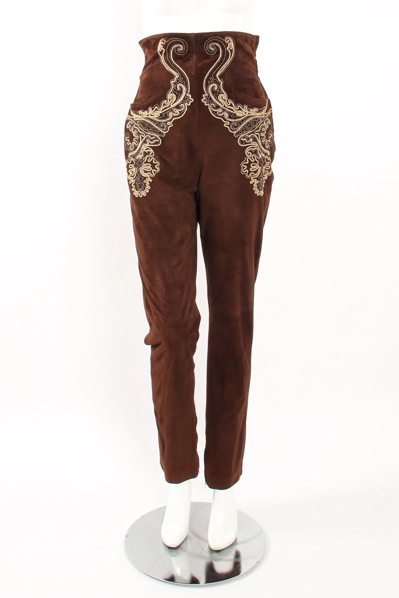 Suede Corset Waist Pant