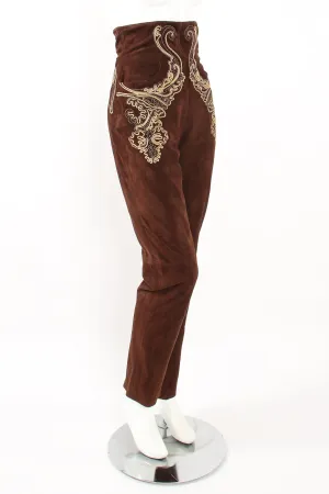 Suede Corset Waist Pant
