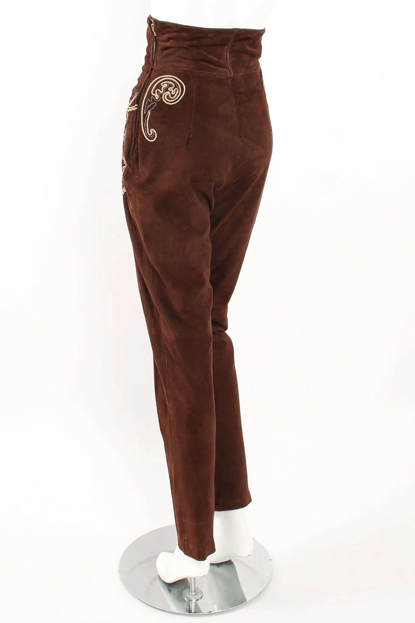 Suede Corset Waist Pant