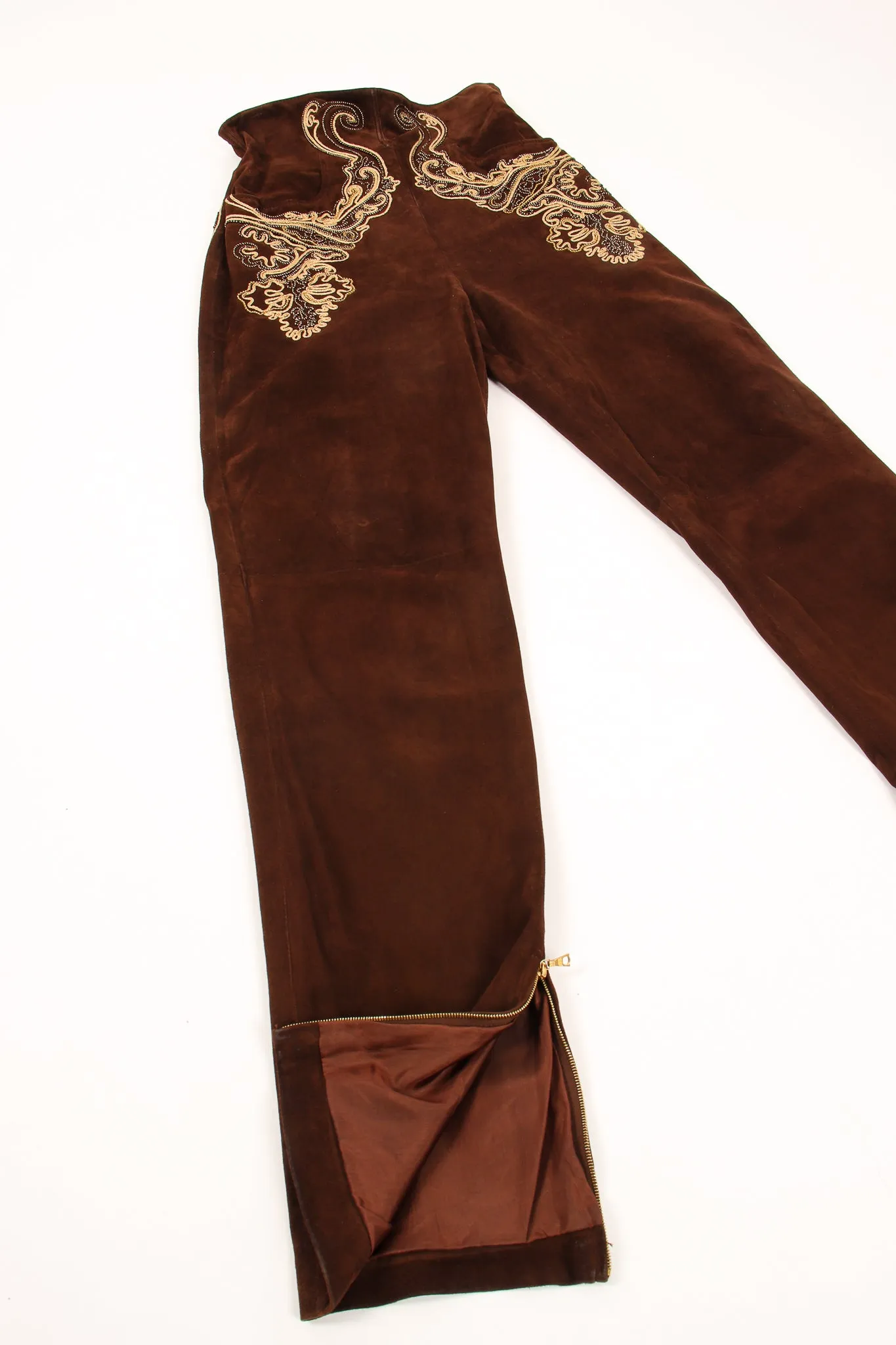 Suede Corset Waist Pant