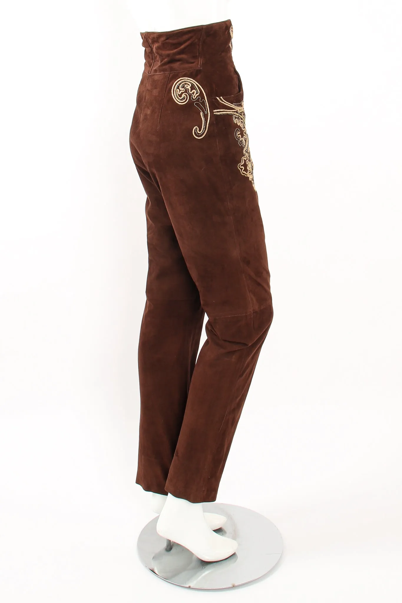 Suede Corset Waist Pant