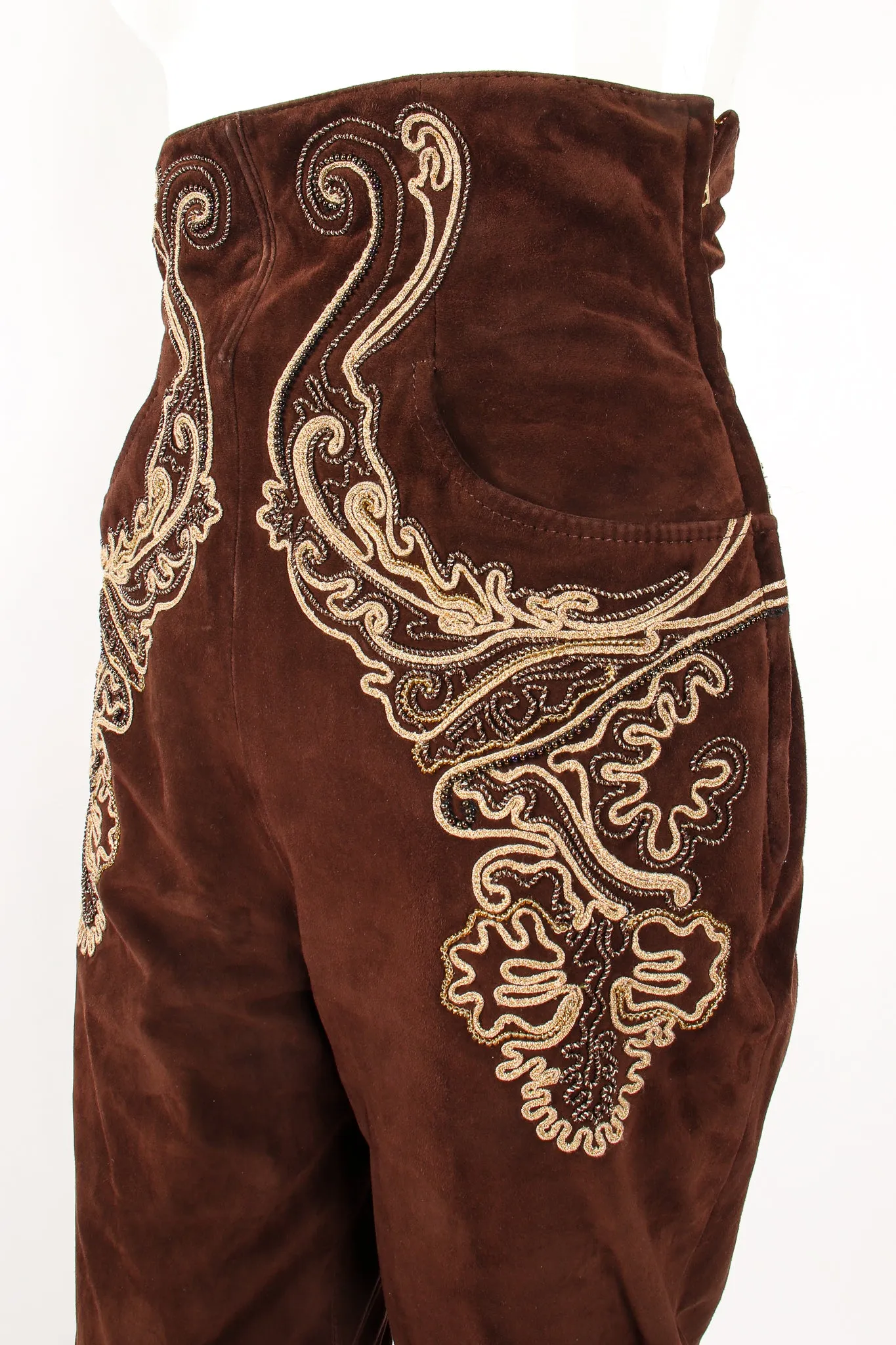 Suede Corset Waist Pant