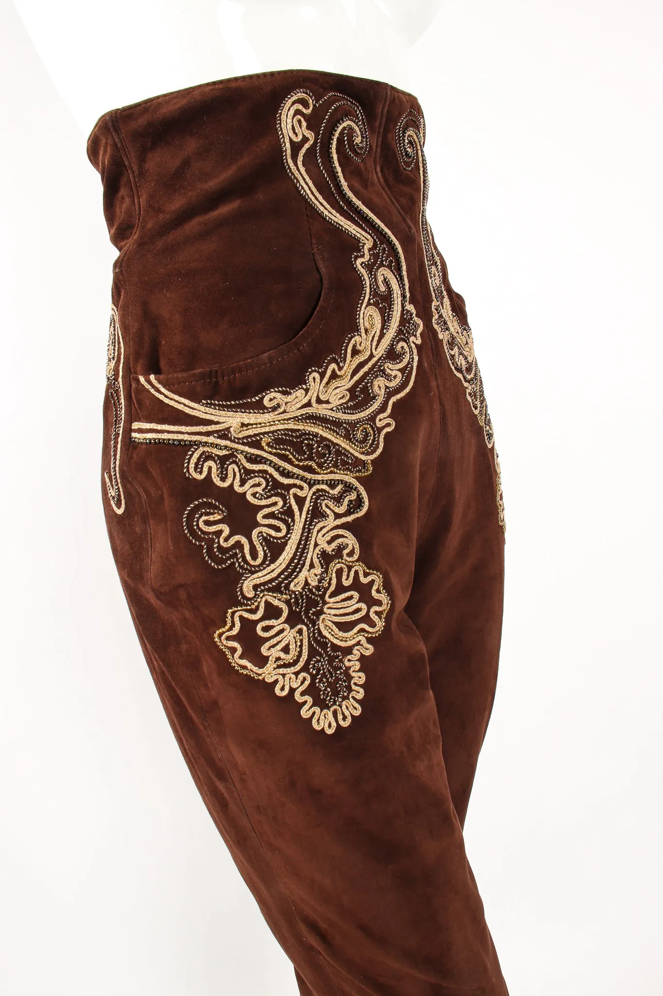 Suede Corset Waist Pant