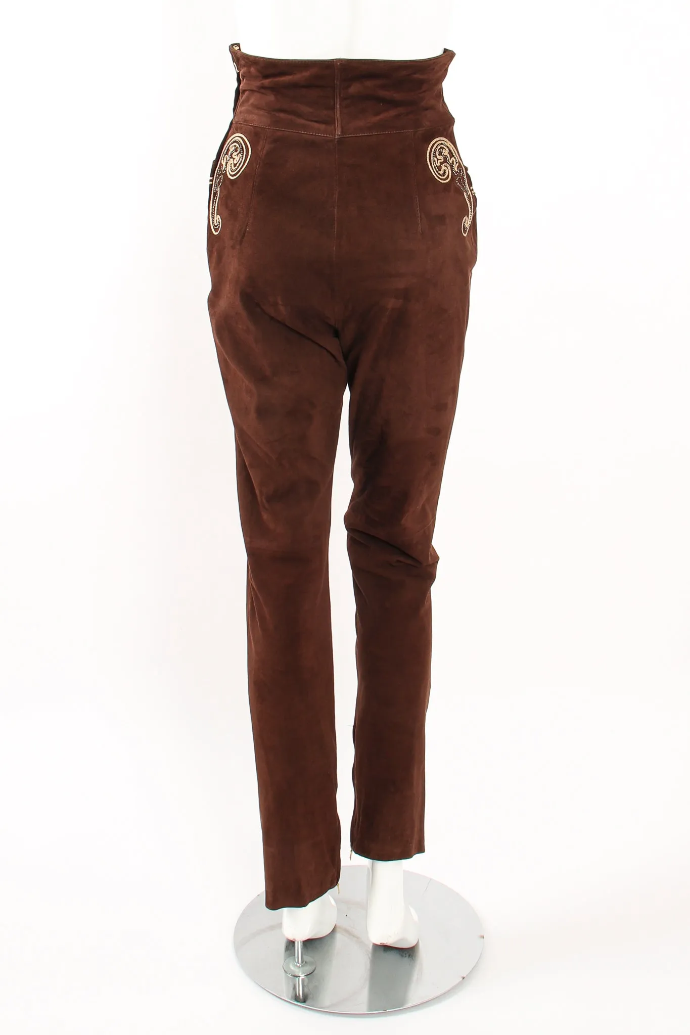 Suede Corset Waist Pant