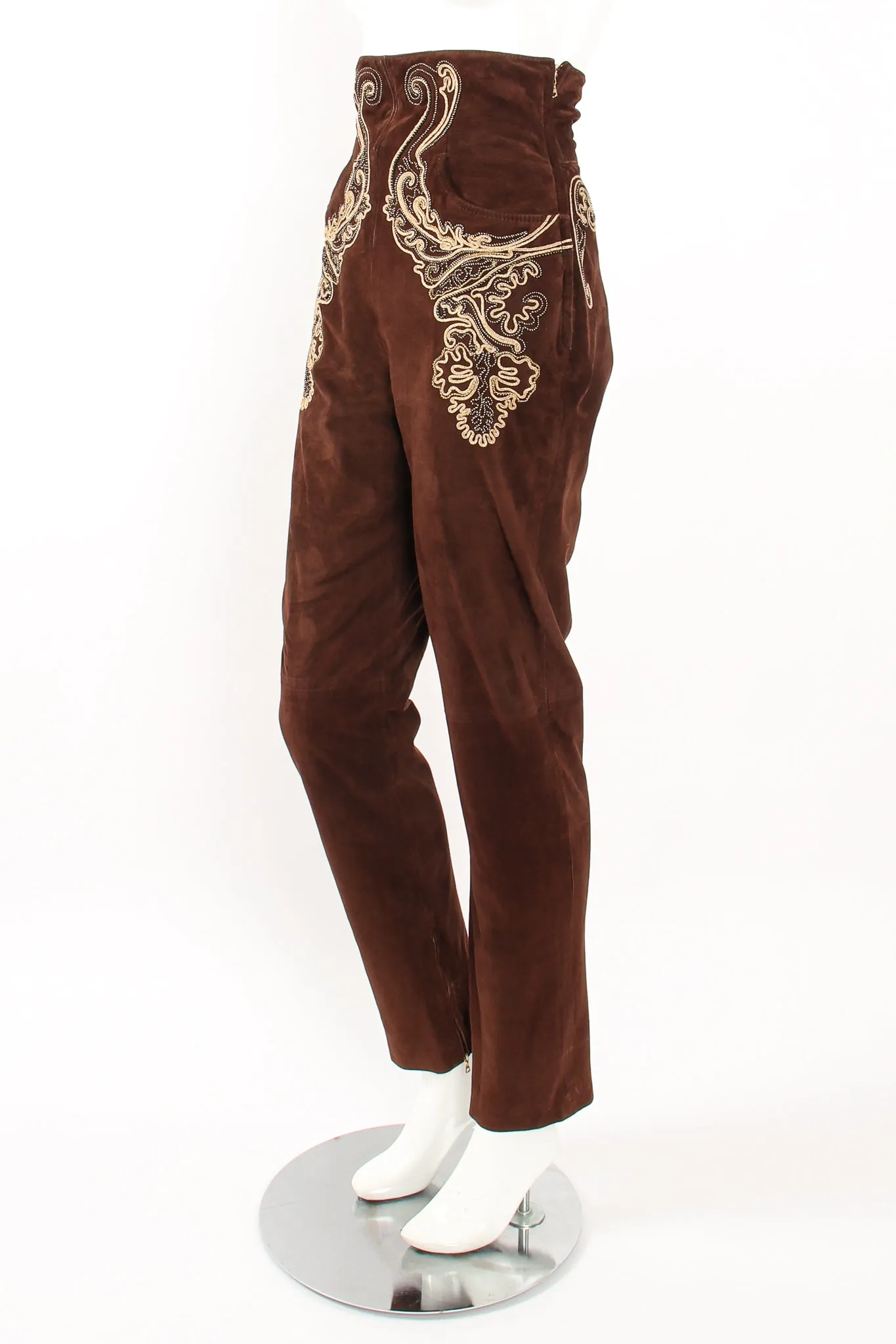 Suede Corset Waist Pant