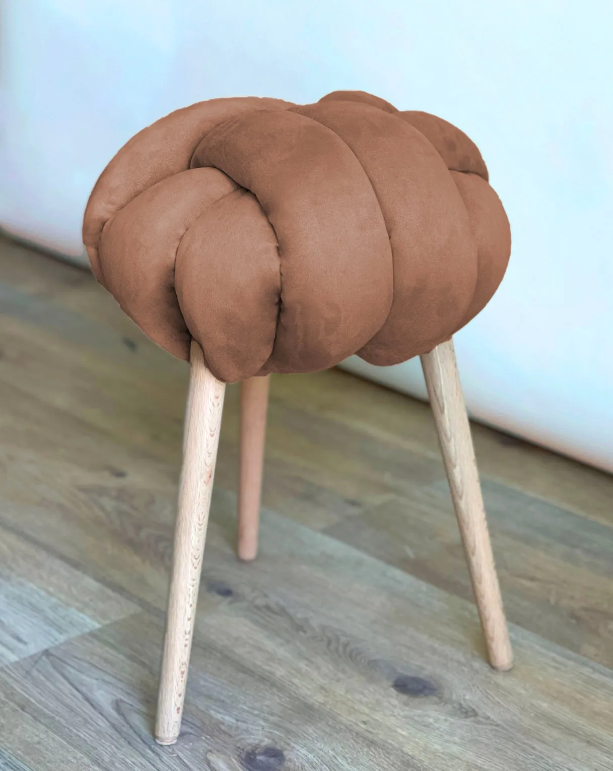 Suede Knot Stool (Vegan)