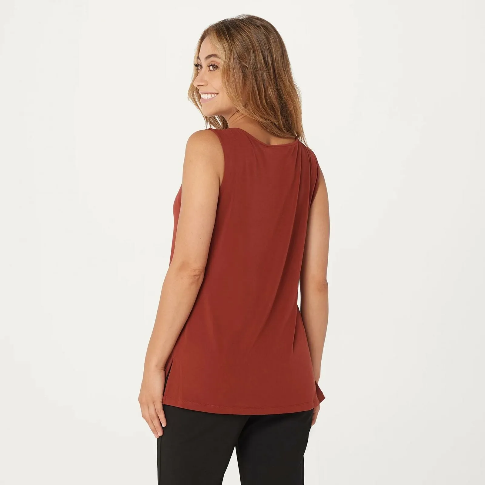 Susan Graver Women's Petite Printed Sheer Chiffon Shirt And Tank Top Set