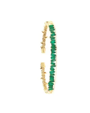 SUZANNE KALAN | Flexible Bangle Bracelet | Baguette-Cut Emeralds