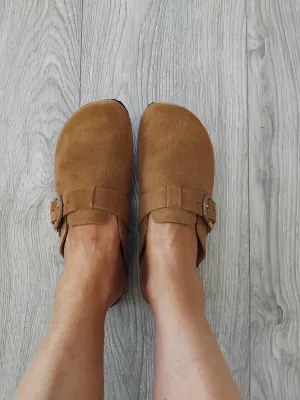 Tamaris - 27600 Tan Leather Suede Mule