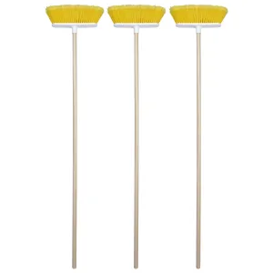 The Original Soft Sweep Magnetic Action Yellow Broom with Natural Finish Wood Handles