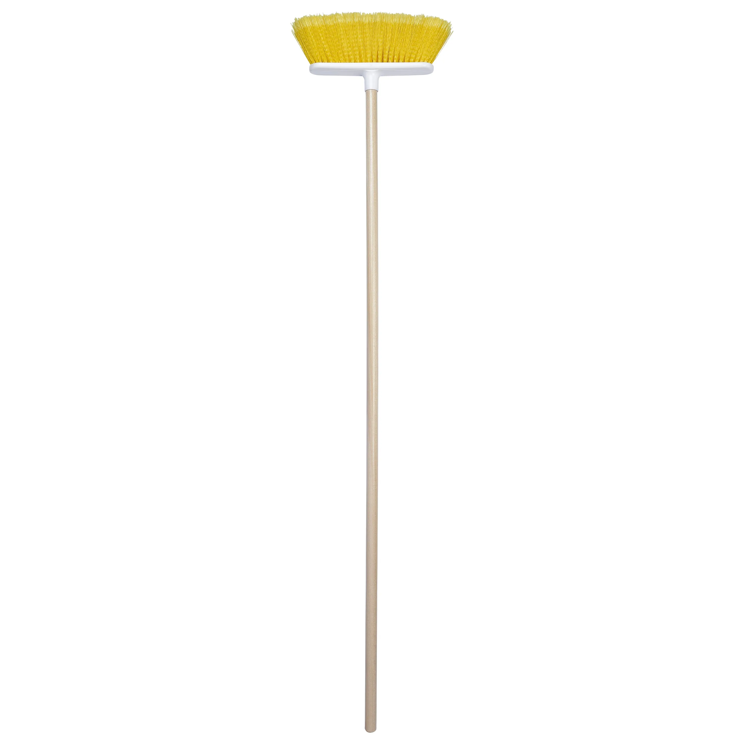 The Original Soft Sweep Magnetic Action Yellow Broom with Natural Finish Wood Handles