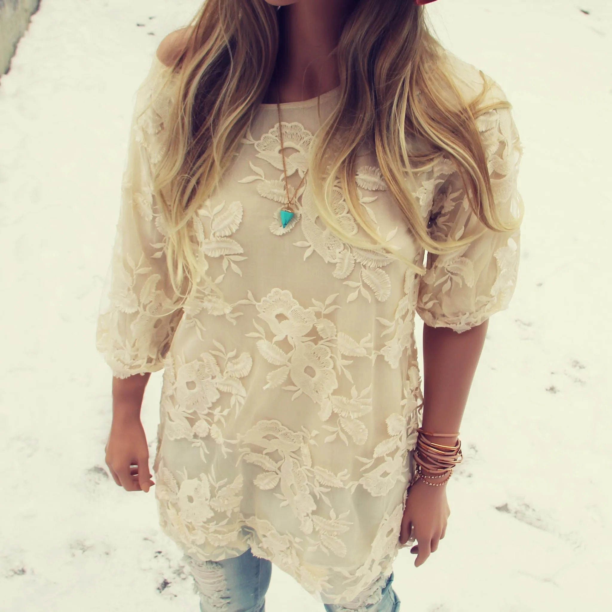 The Sandstone Lace Tunic