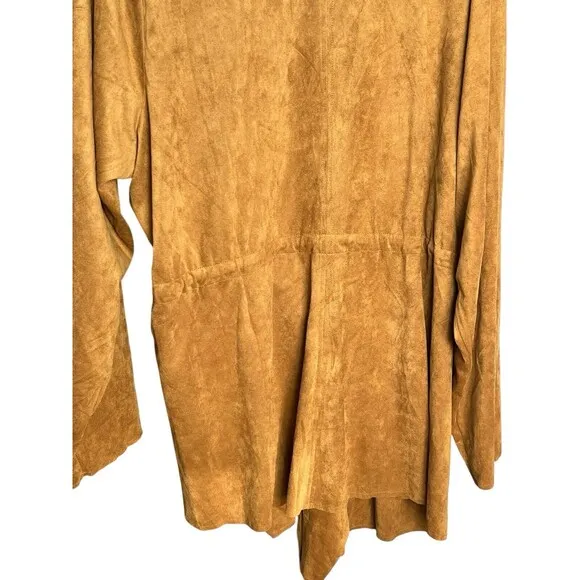 Torrid Cognac Suede Drape Open Front Anorak Jacket Size 4 Western Boho Fall