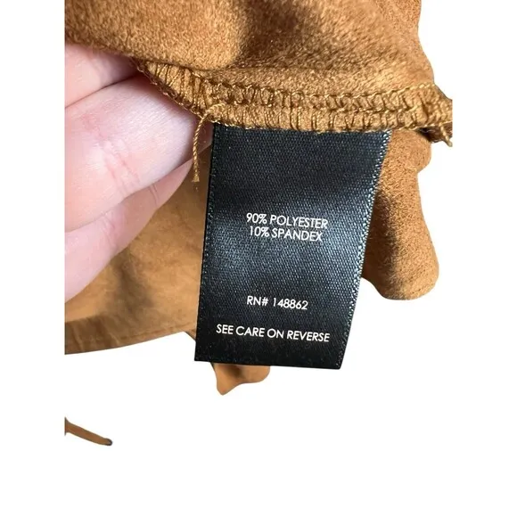 Torrid Cognac Suede Drape Open Front Anorak Jacket Size 4 Western Boho Fall