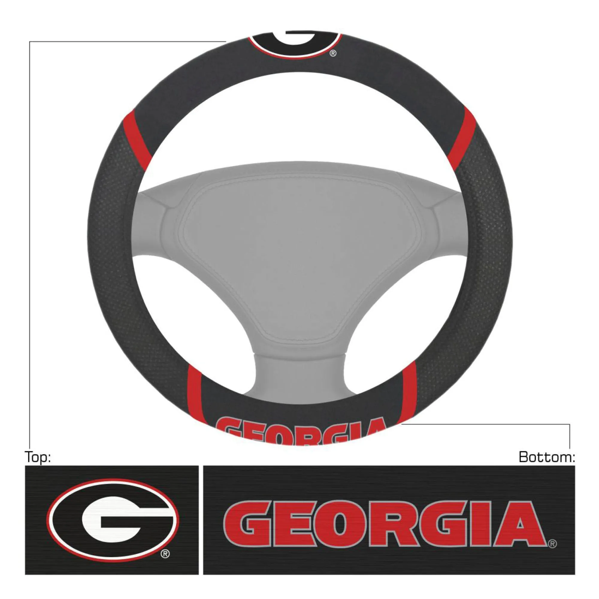 University of Georgia Steering Wheel Cover