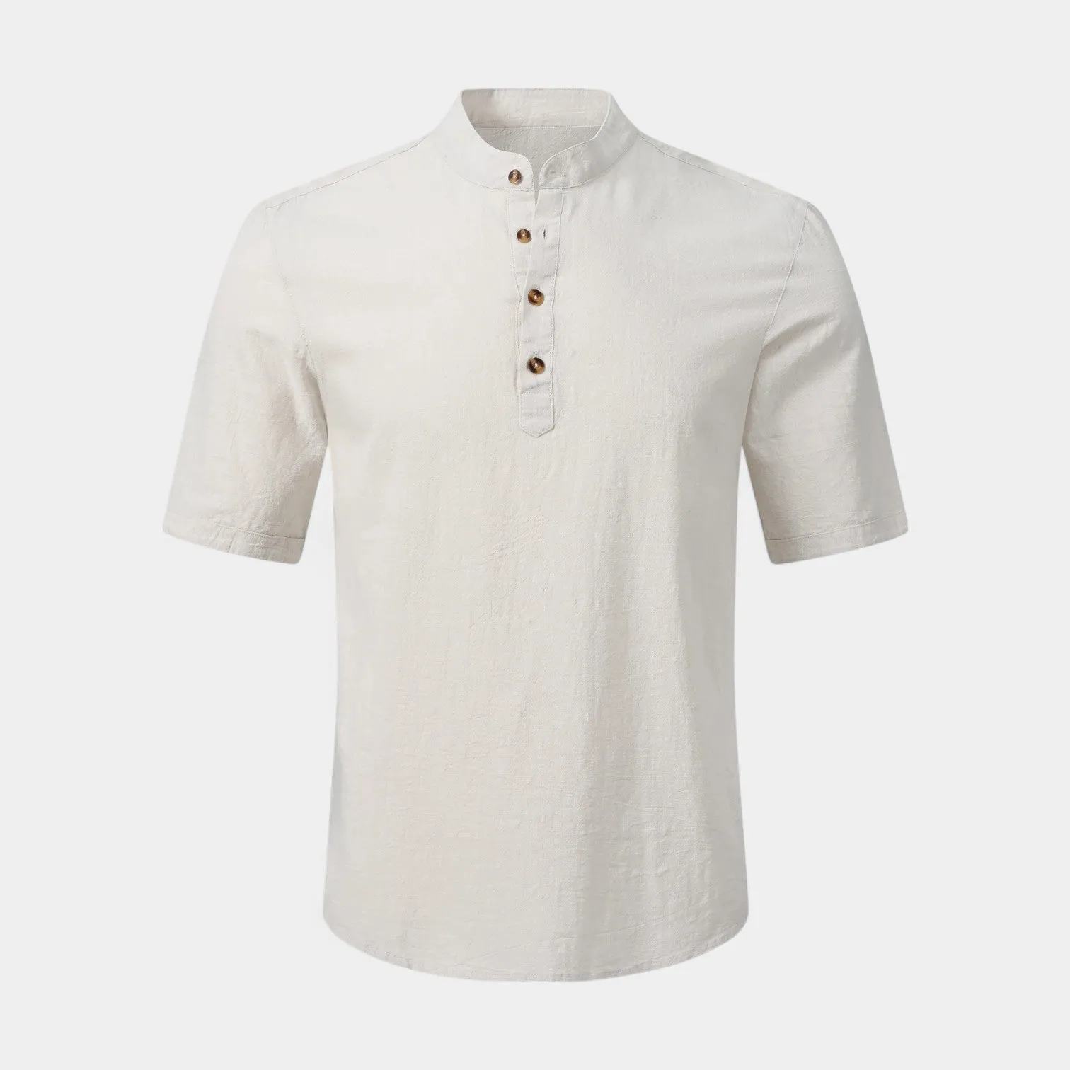 Valenti | Cotton Polo Short Sleeve Henley T-Shirt - Mock Neck Old-Money Tee