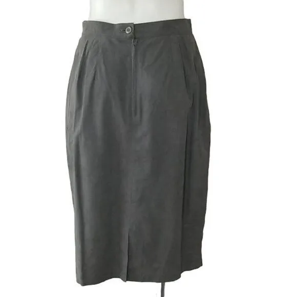Vintage Austin Reed Grey Magna Suede Skirt