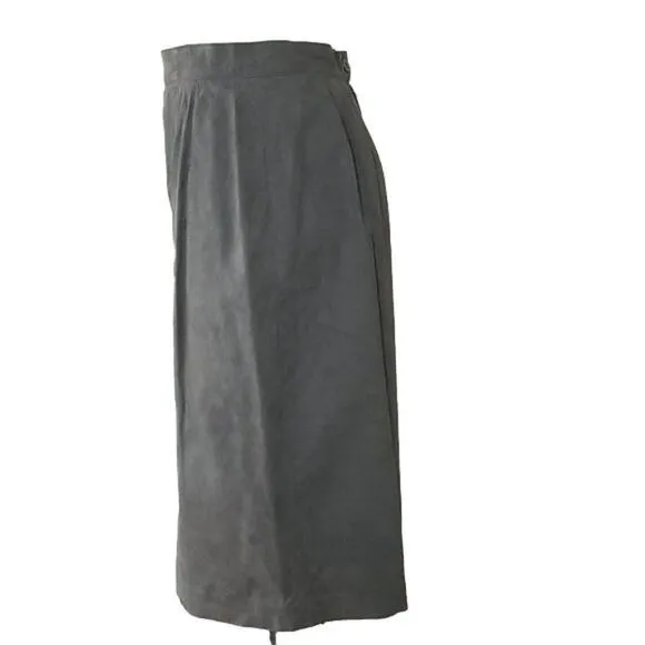 Vintage Austin Reed Grey Magna Suede Skirt