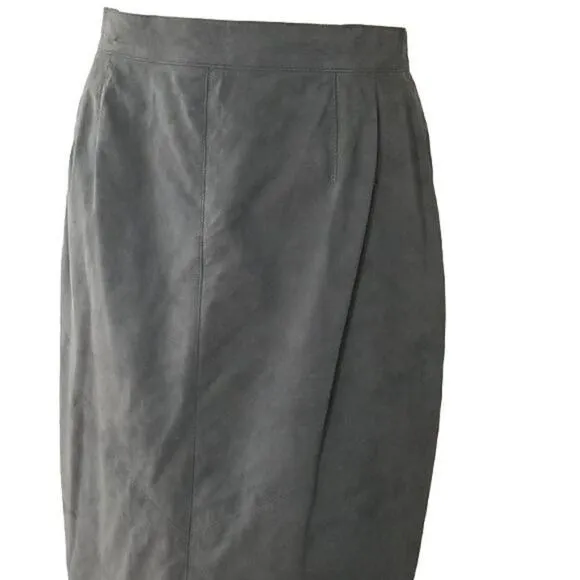 Vintage Austin Reed Grey Magna Suede Skirt