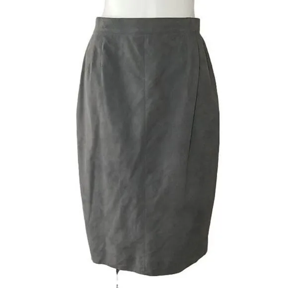 Vintage Austin Reed Grey Magna Suede Skirt