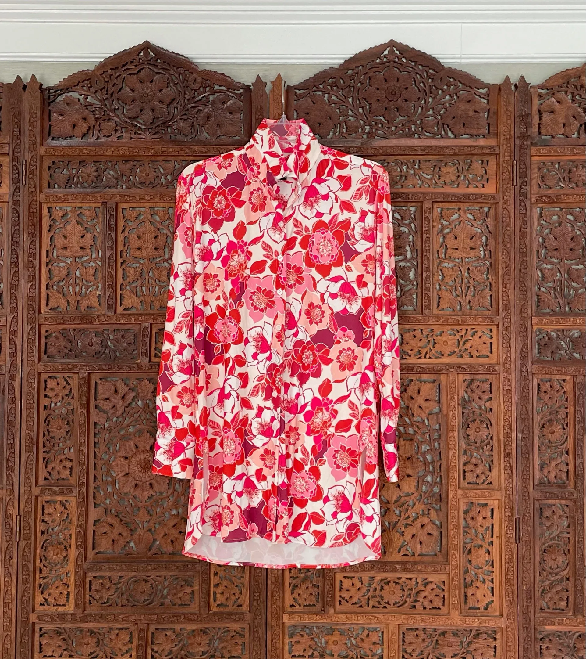 Vita Shirtdress in Floral Red