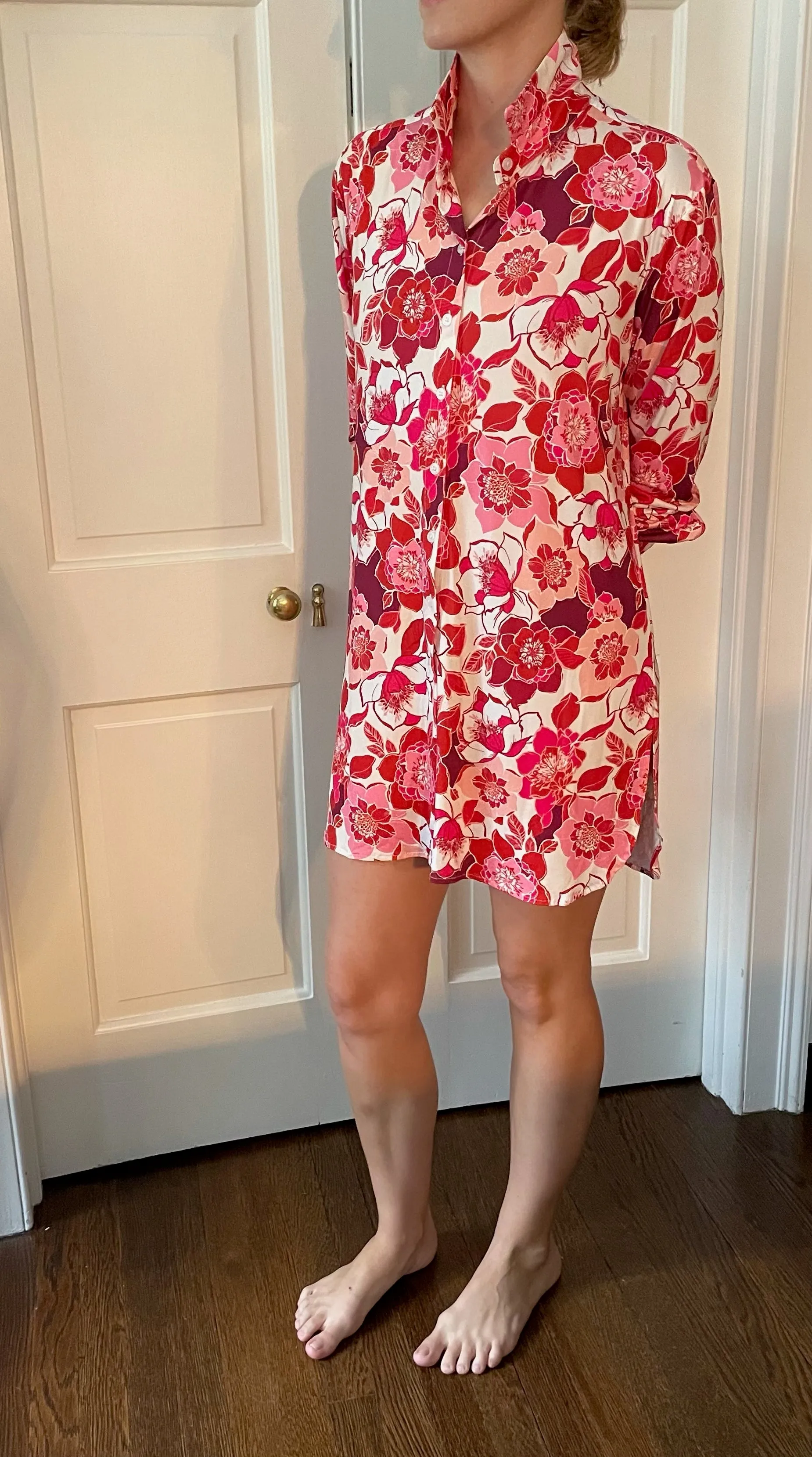 Vita Shirtdress in Floral Red