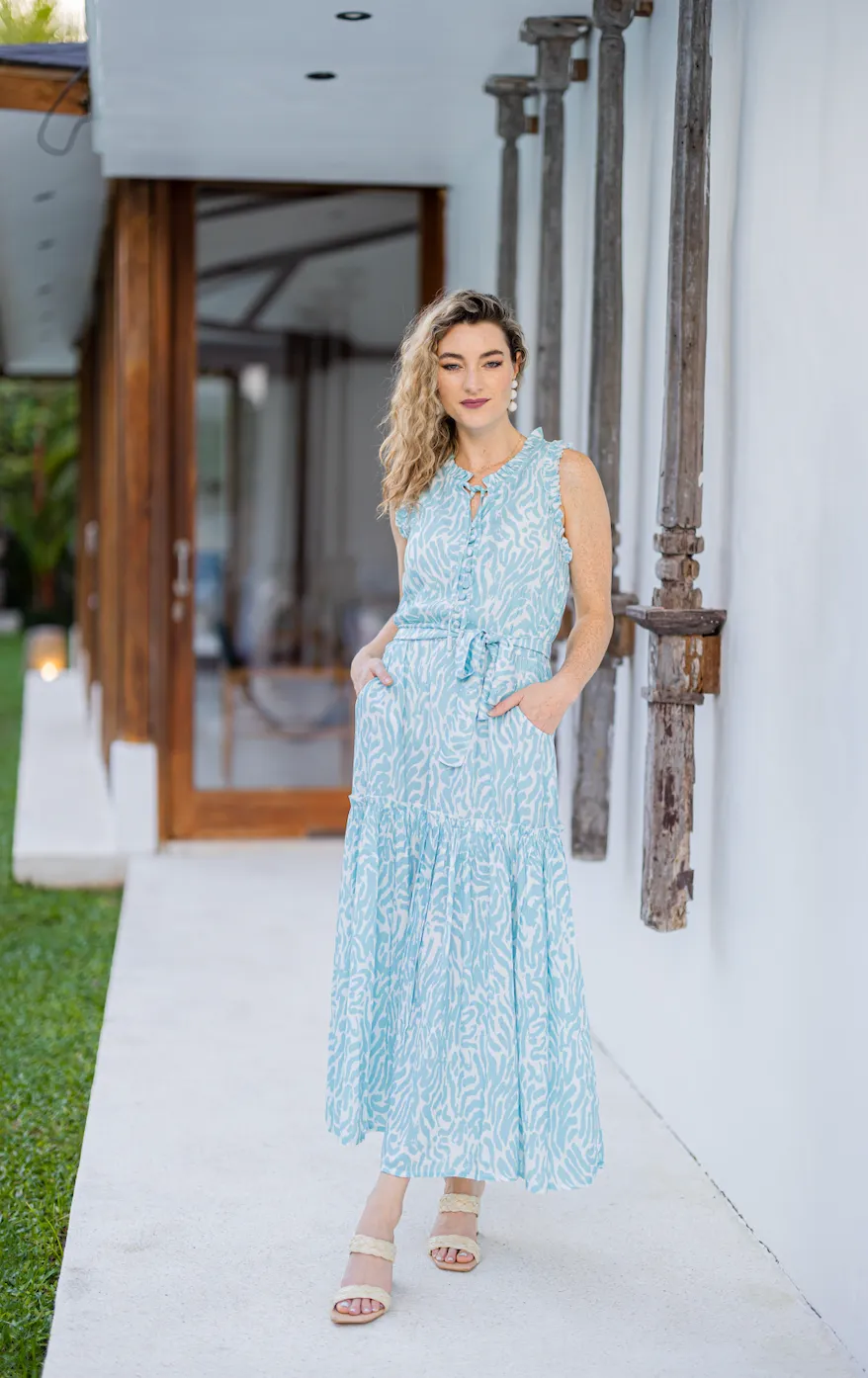 Walker & Wade Alexis Dress Turquoise Zebra