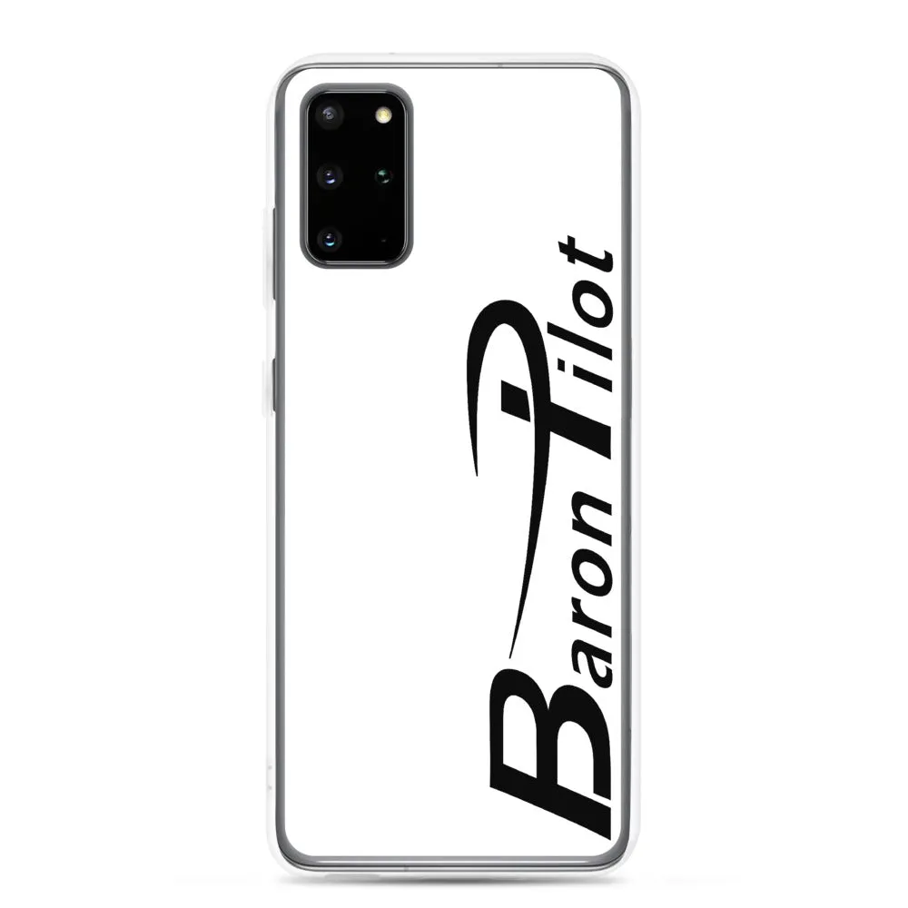 White Baron Pilot Samsung (All S20 Versions) Phone Case - Black Font