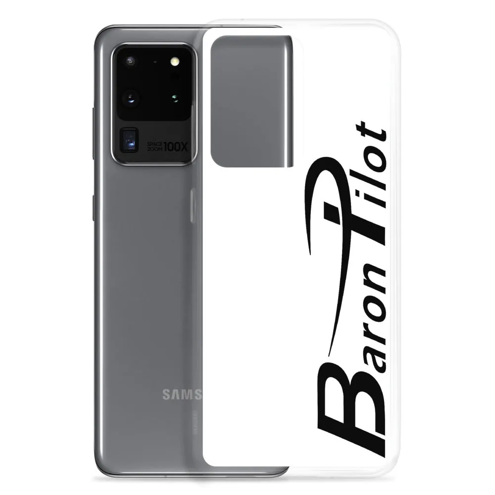 White Baron Pilot Samsung (All S20 Versions) Phone Case - Black Font