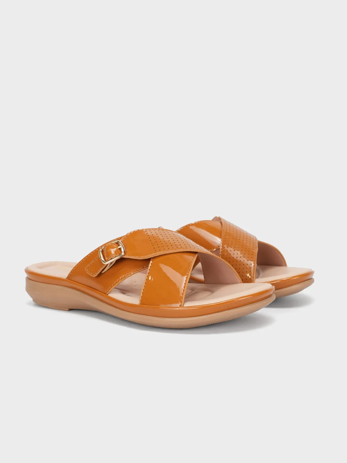 Women "CRESIDA" Crossover Comfy Flat Slippers