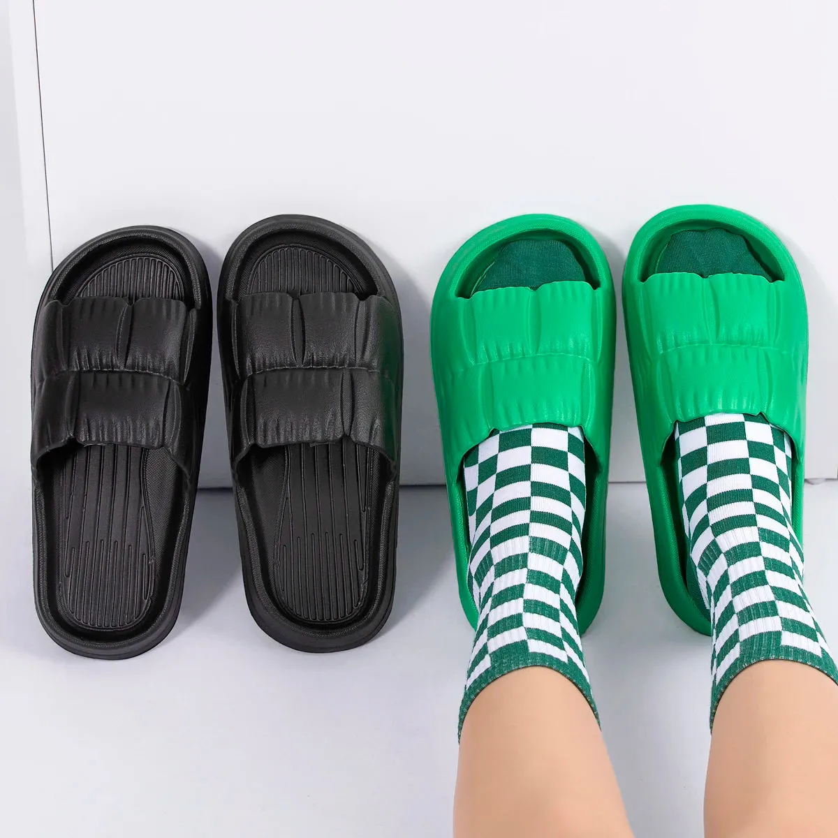 Women’s Cloud Slippers with Soft Sole, Thick Platform, Non-Slip EVA Outsole for Indoor & Outdoor