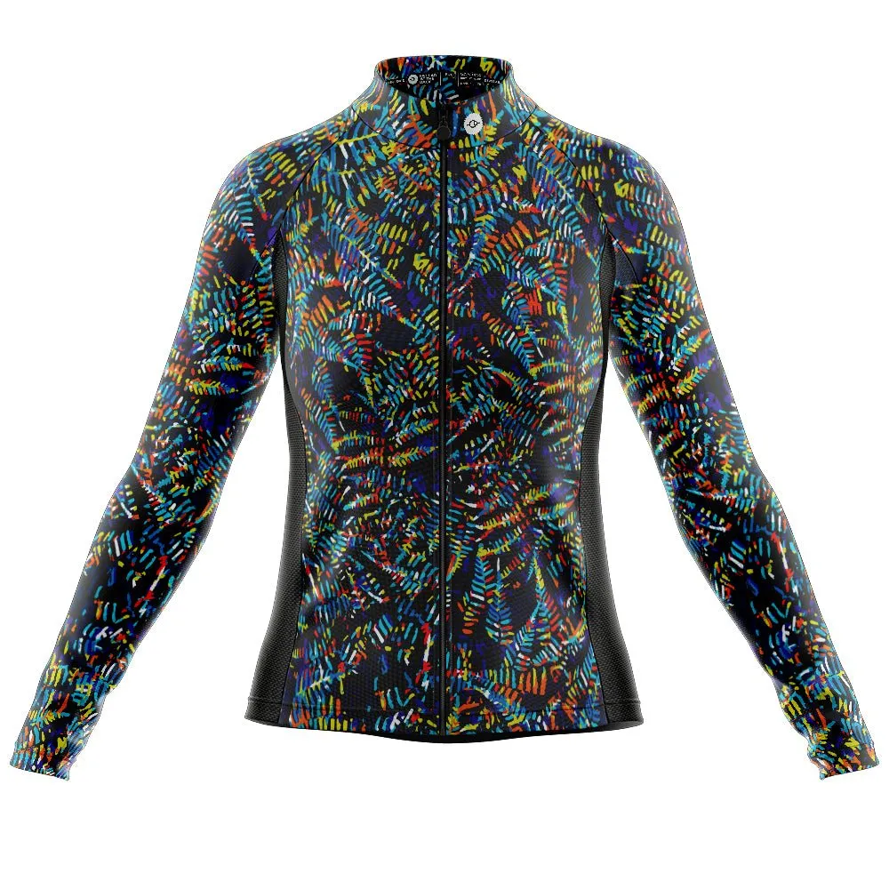 Womens Fern Lime Long Sleeve Cycling Jersey
