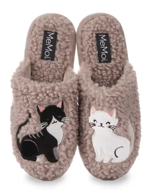 Women's More Kittens Meow Hard Bottom Plush Slippers