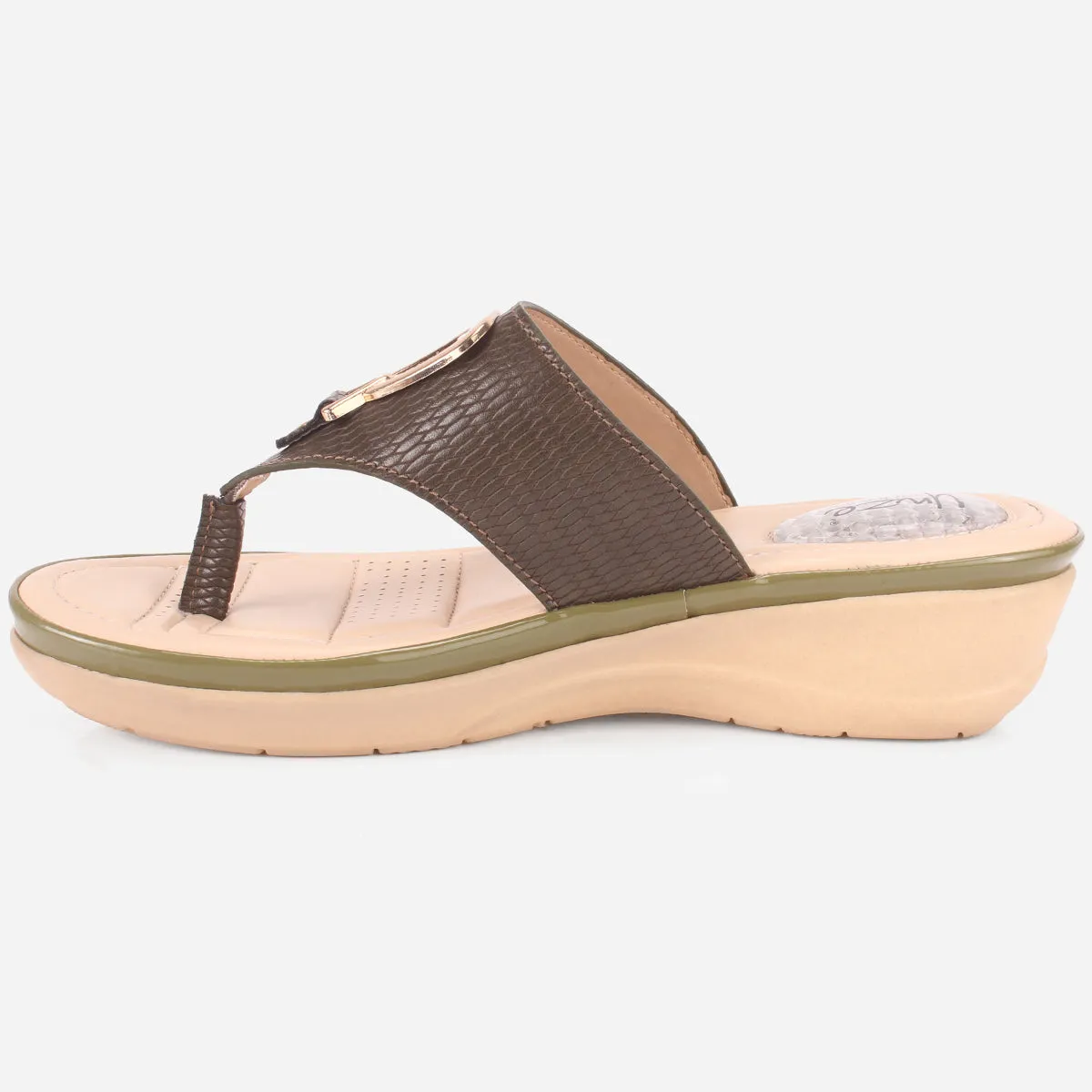 Womens "ERINE" Open Toe Comfy Everyday Wedge Slipper