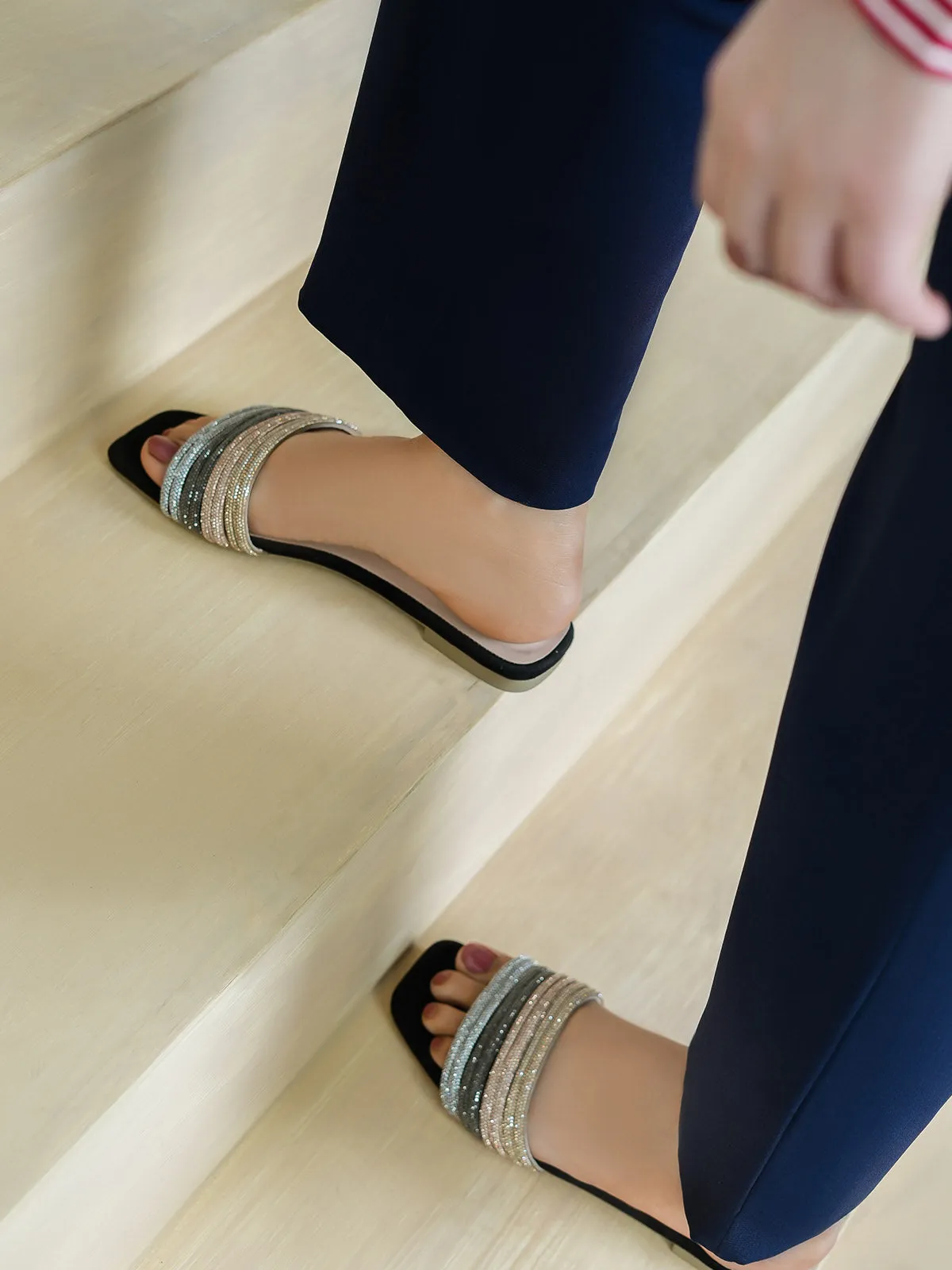 Womens "GLIDER" Flat Summer Slippers