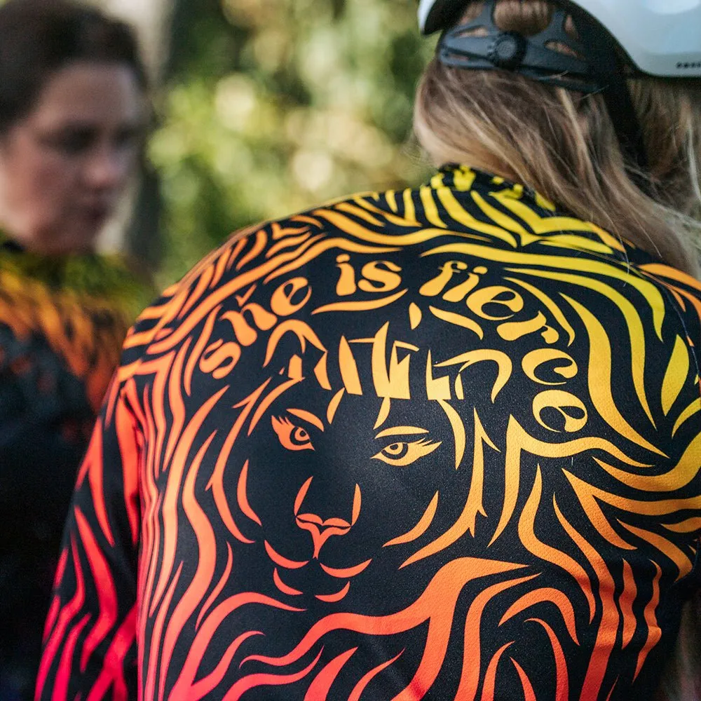 Womens She is Fierce Long Sleeve Cycling Jersey