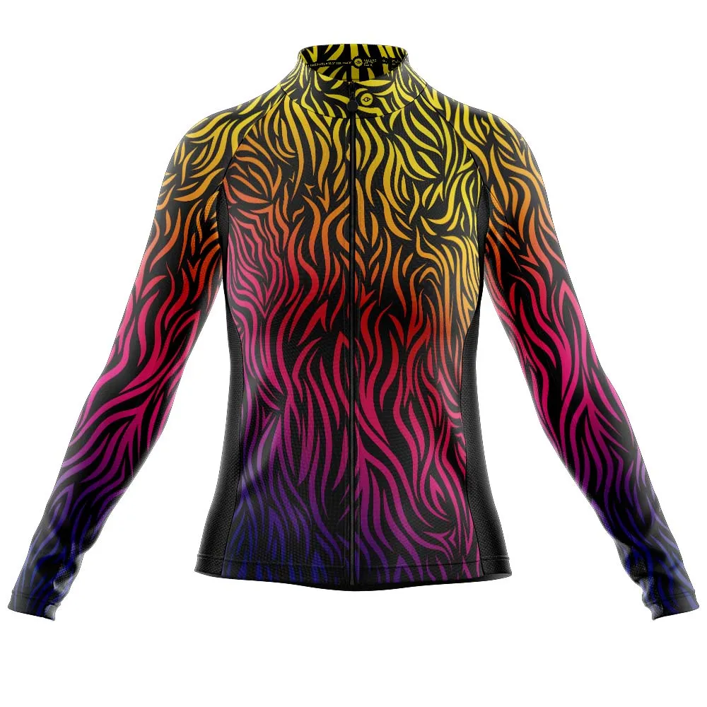 Womens She is Fierce Long Sleeve Cycling Jersey