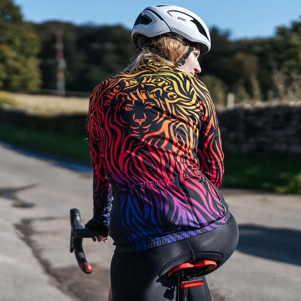 Womens She is Fierce Long Sleeve Cycling Jersey