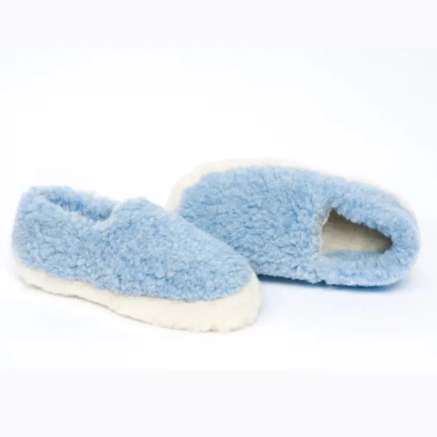 YOKO WOOL FULL SLIPPERS LIGHT BLUE