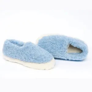 YOKO WOOL FULL SLIPPERS LIGHT BLUE