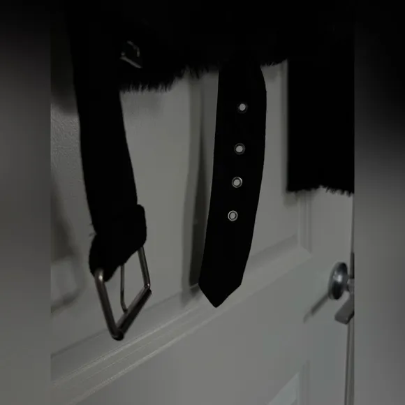 ZARA Motorcycle style jacket XS fur lined black suede